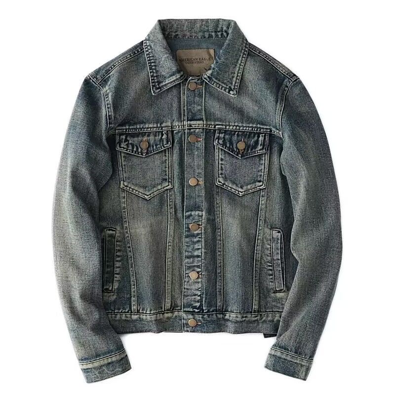 Mens Fashion Denim Jacket - Veste en jean à jambes droites