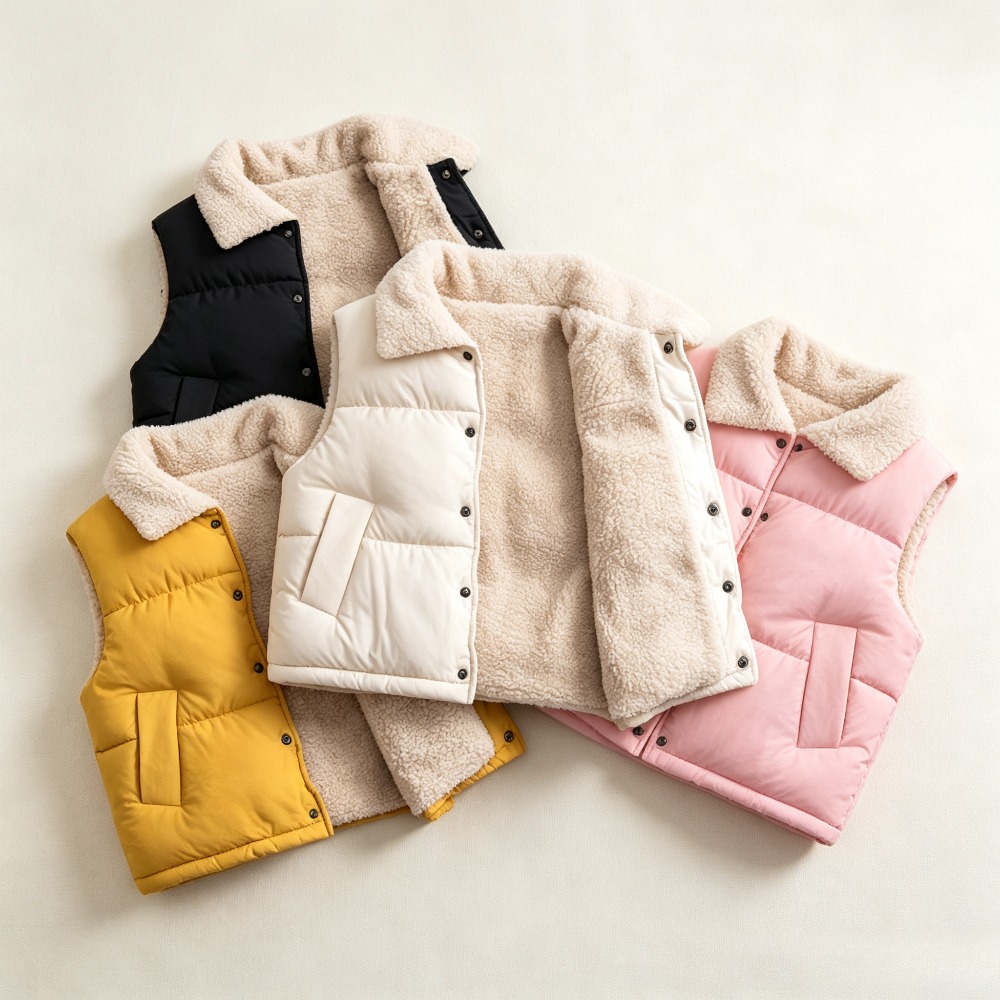 Sherpa Jacket Fleece - Gilet d'hiver chaud pour enfants, doublure