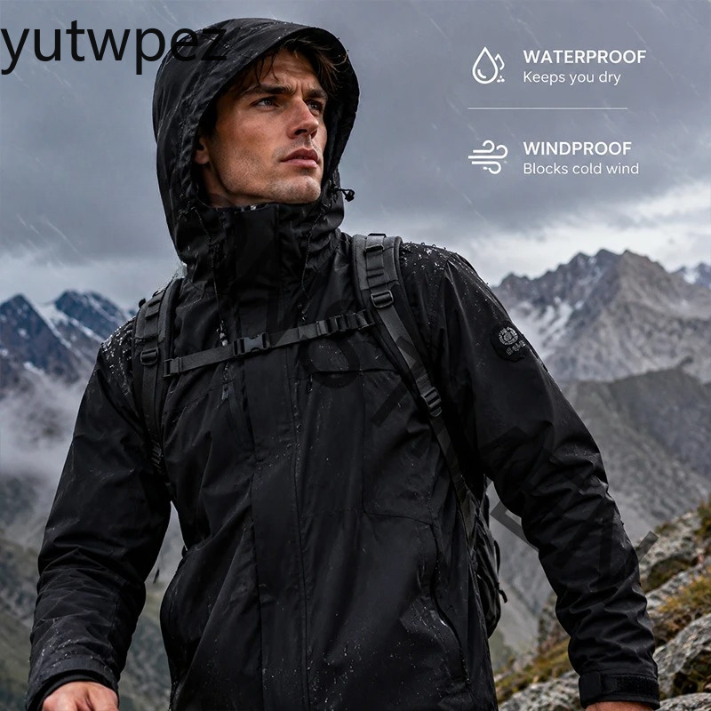 Windbreaker Men Zip - Veste coupe-vent imperméable pour hommes, grande