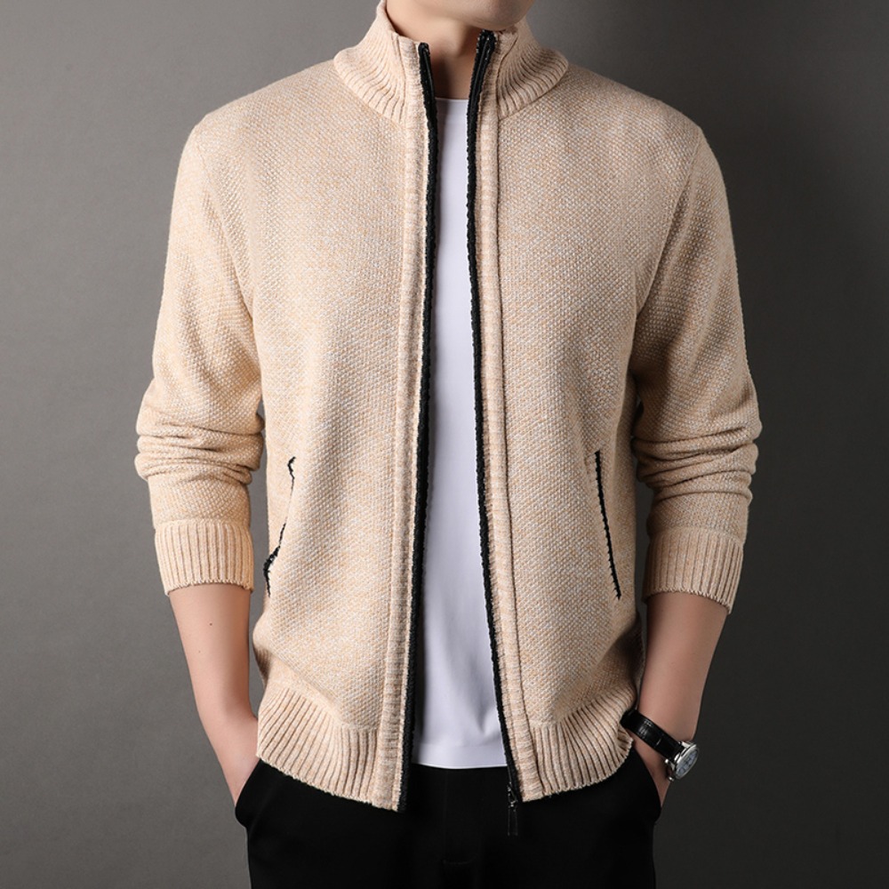 Men'S Fashion Zip Sweater - Pull en tricot à col montant