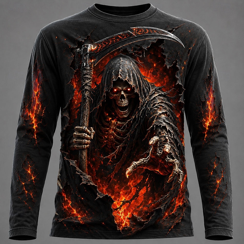 Men Fashion Upper - T-shirt à manches longues imprimé 3D