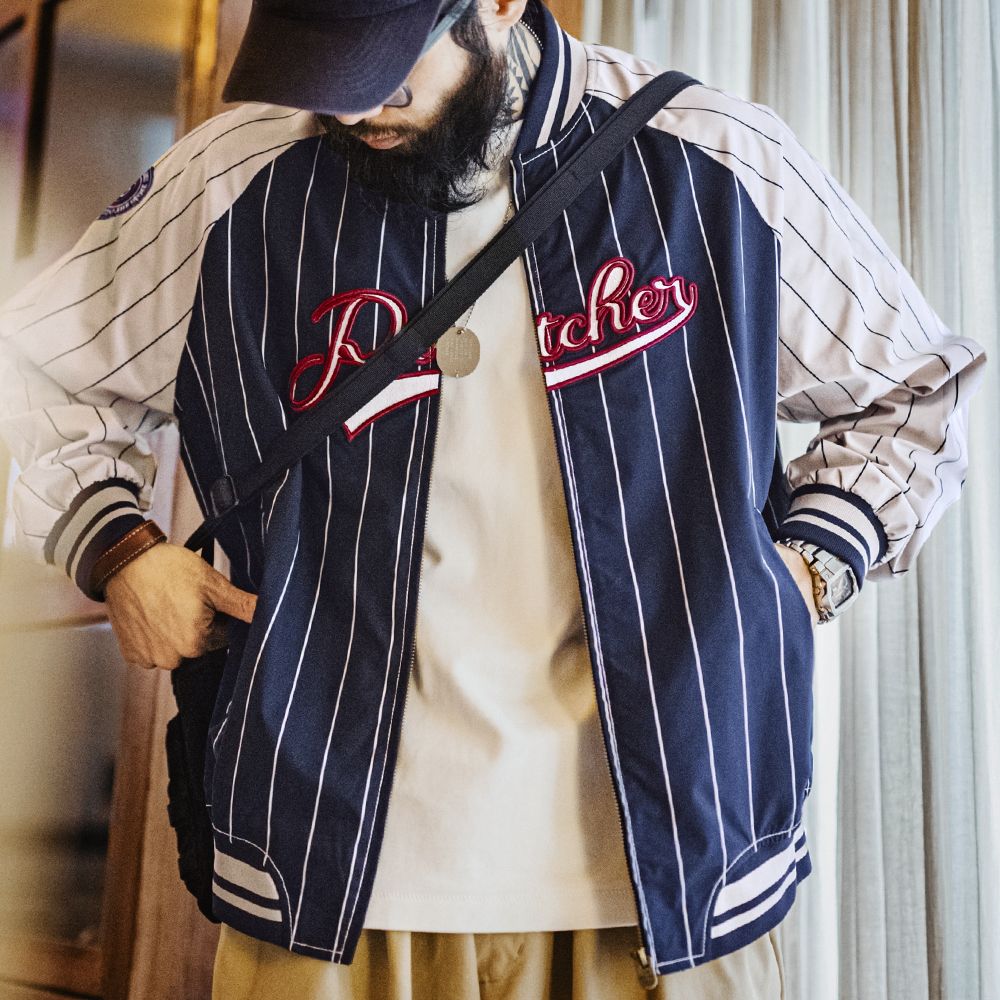 Varsity Jacket Letterman - Blouson de baseball rétro américain Maden