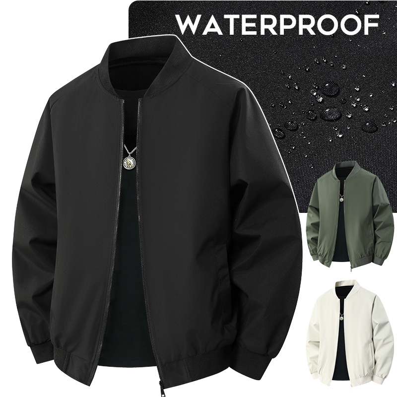 Bomber Jacket Men - Blouson Bomber Imperméable Col Baseball Couleur