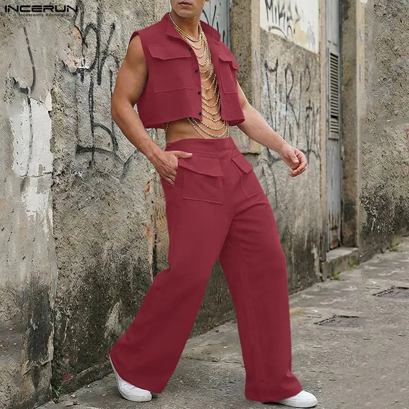 Men Fashion Upper - INCERUN Ensembles Homme – Haut Court