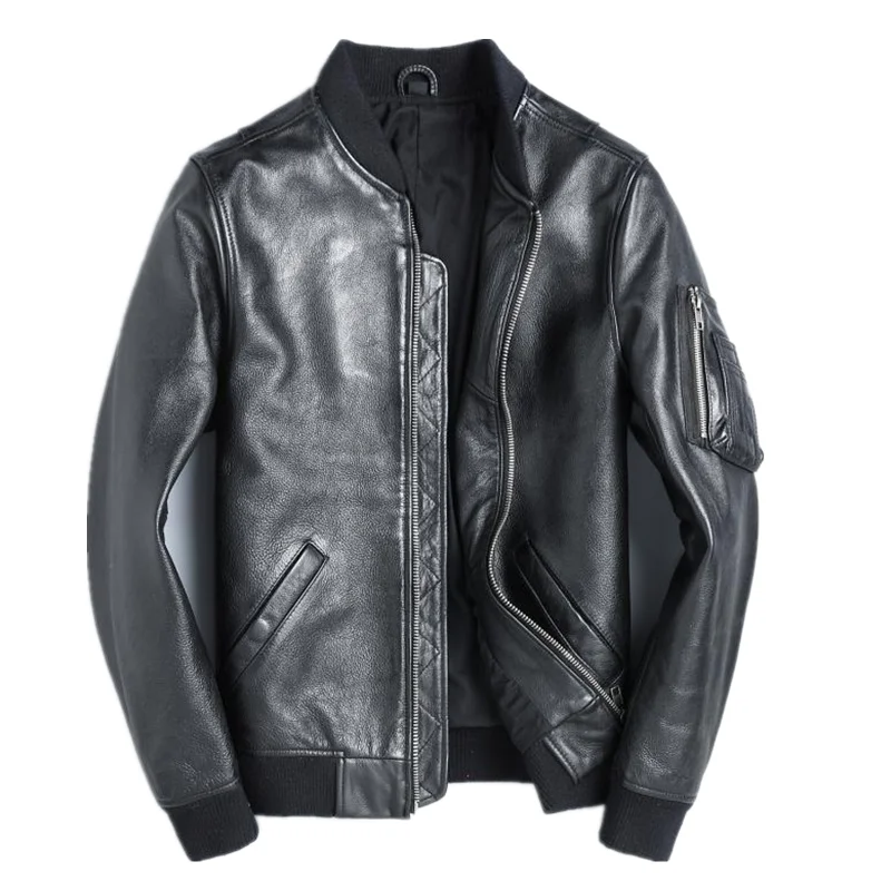 Bomber Jacket Men - YR-Blouson aviateur en cuir de l'armée