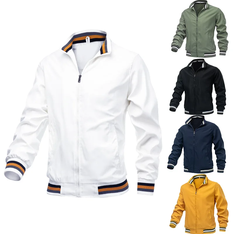 Bomber Jacket Men - Printemps automne Bomber veste hommes noir
