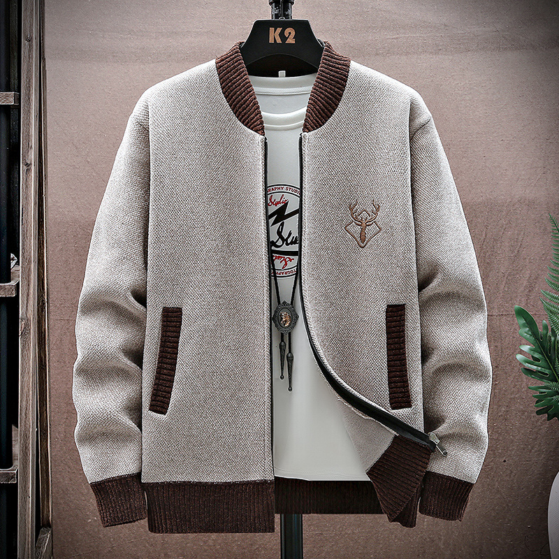 Men'S Fashion Zip Sweater - Hommes Cardigan tricoté Sweatercoat 2025 automne