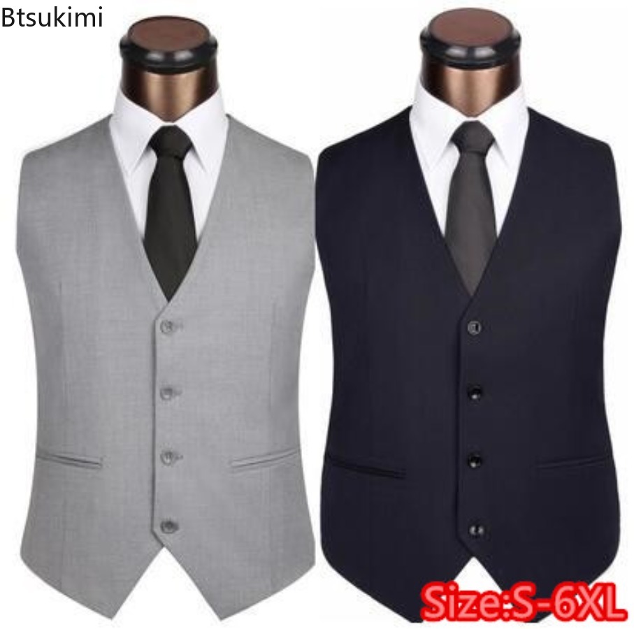 Formal Waistcoat Vest - S-6XL grande taille hommes coréen coupe
