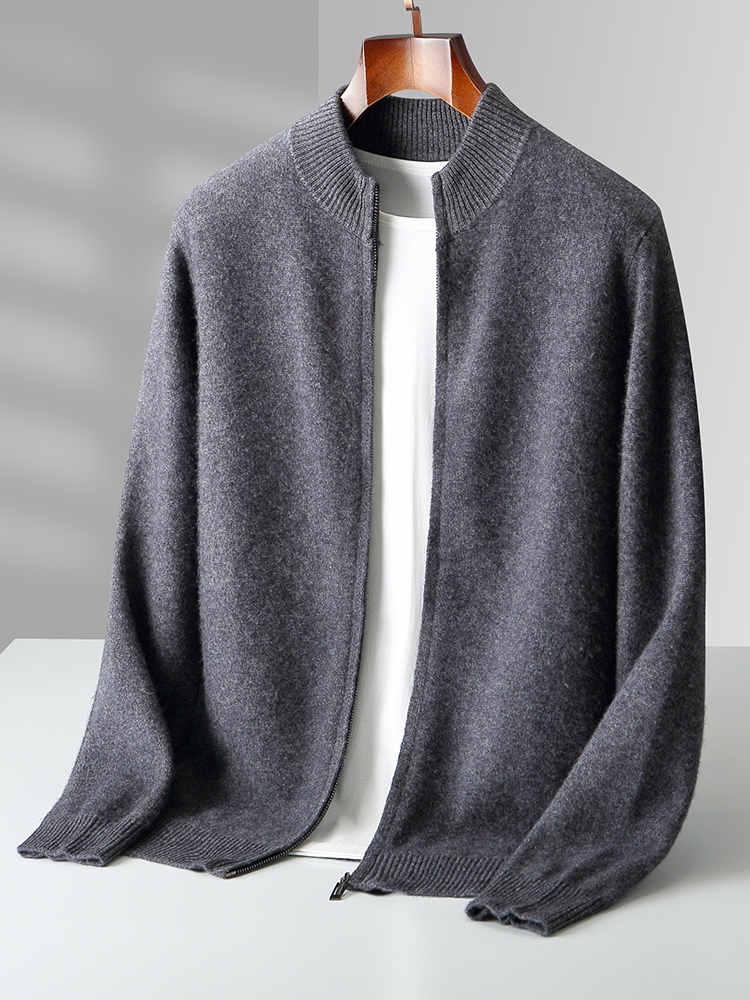 Men'S Fashion Zip Sweater - Cardigan en laine pour hommes, fermeture