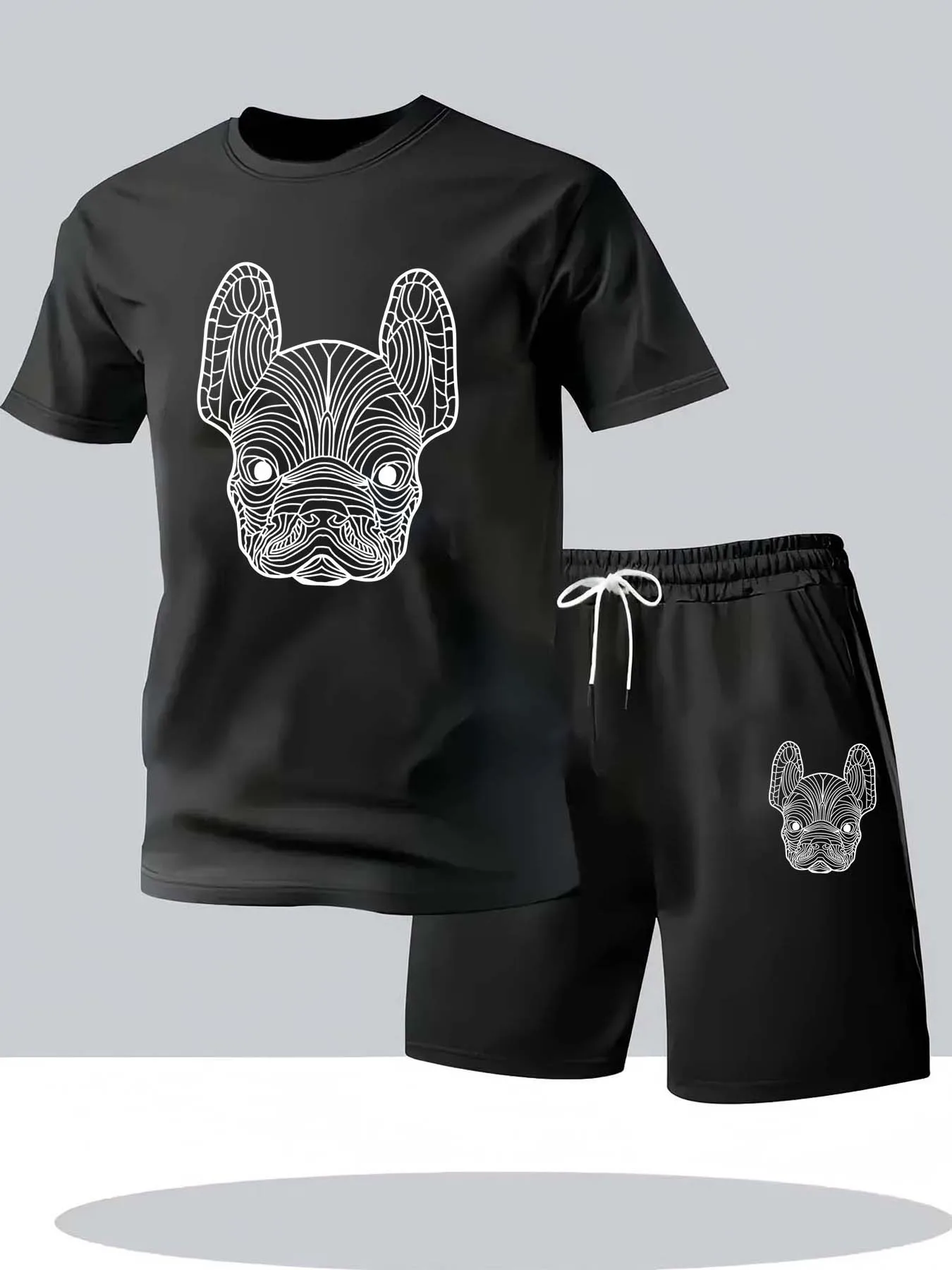 Men'S Fashion Undershirt - Ensemble t-shirt et short à manches