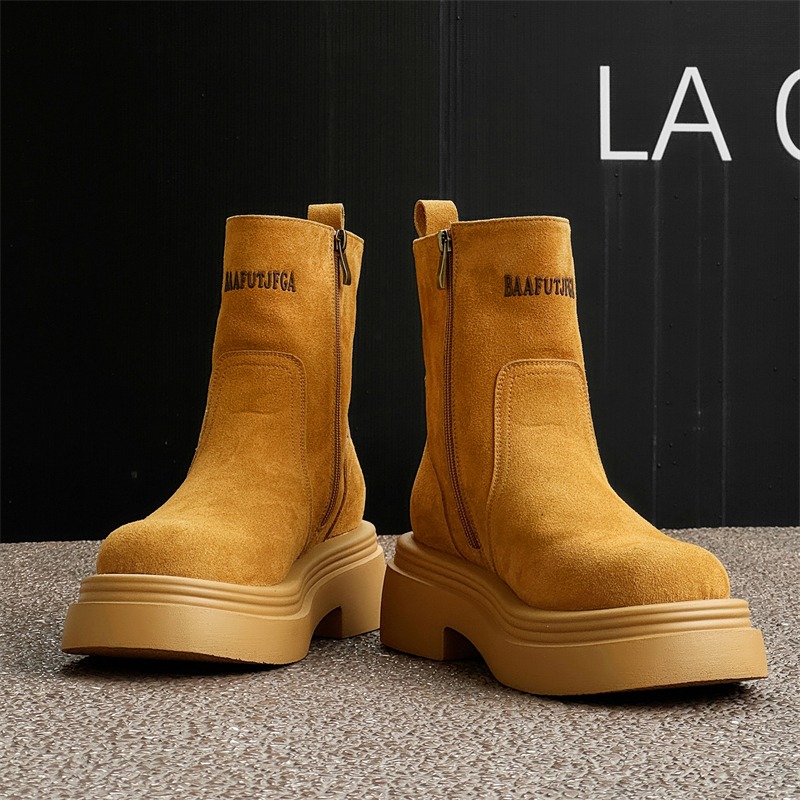 Mens Fashion Zip Up - Bottes courtes rétro d'hiver pour homme