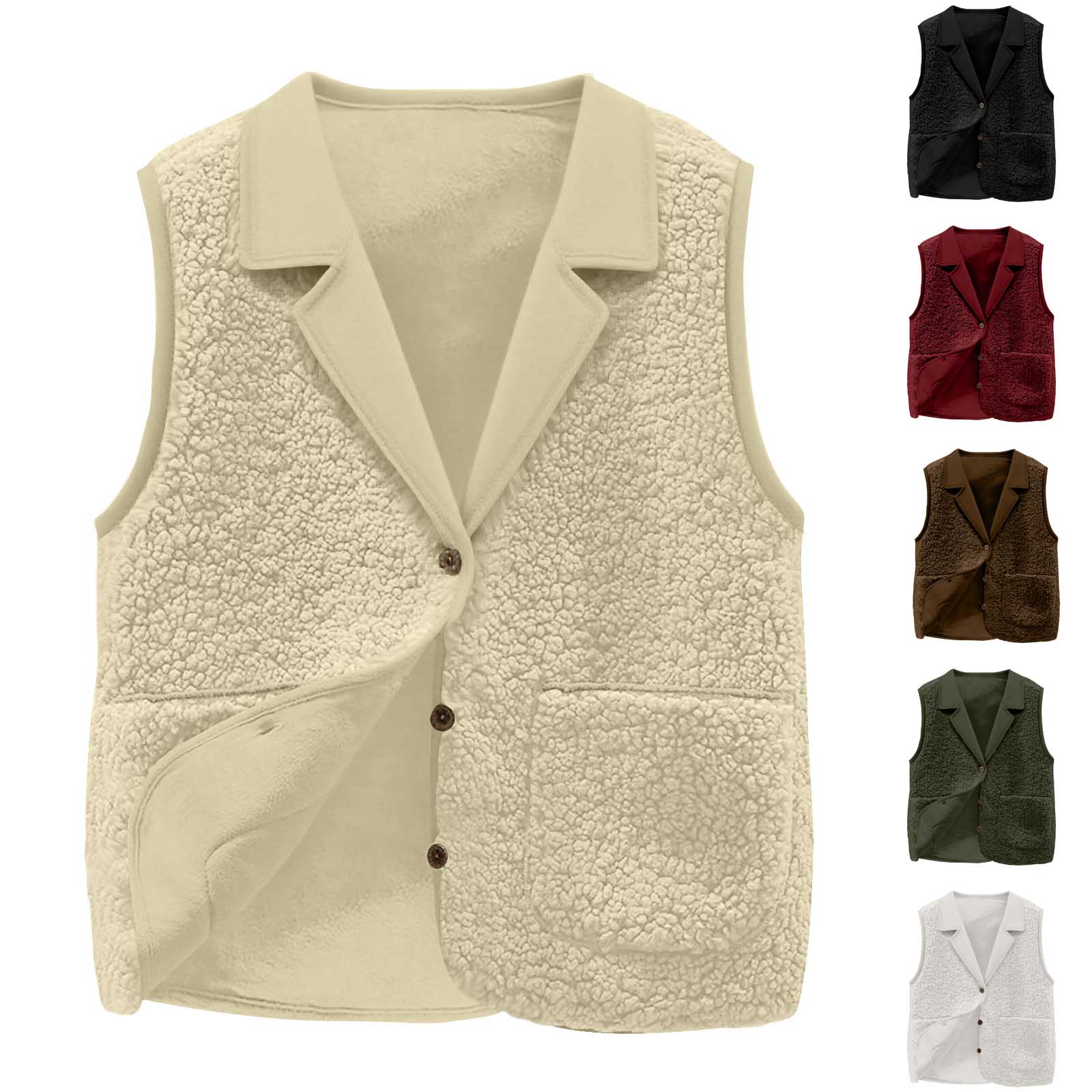 Sherpa Jacket Fleece - Gilet polaire Sherpa pour femmes, col