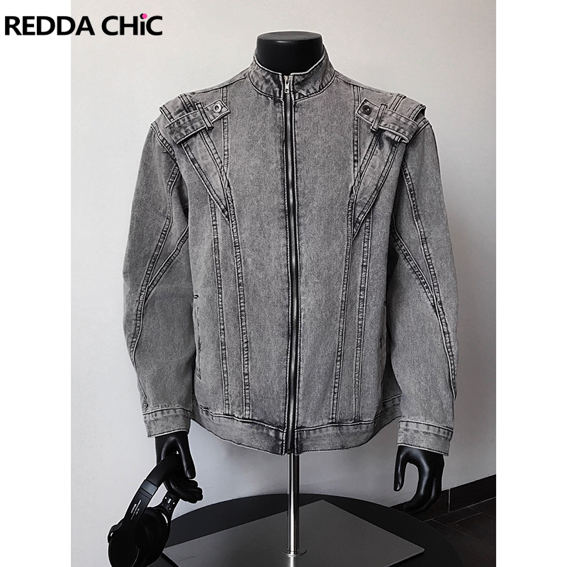 Bomber Jacket Men - ReddaChic 2000s en détresse hommes Denim