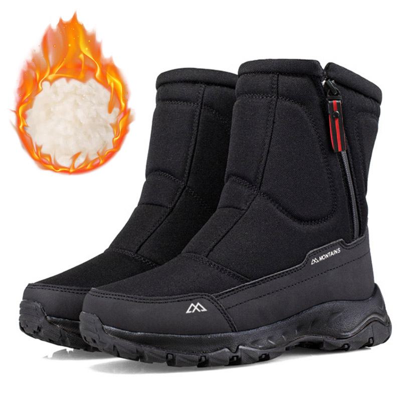 Mens Fashion Zip Up - Bottes de neige d'extérieur confortables et