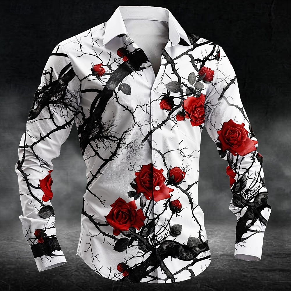 Men Fashion Upper - Chemise homme à manches longues imprimée