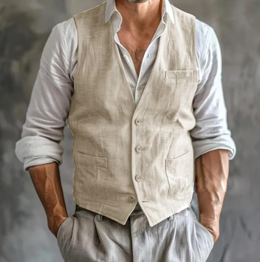 Gilet en Lin pour Homme, de Ha - Formal Waistcoat Vest avis et prix