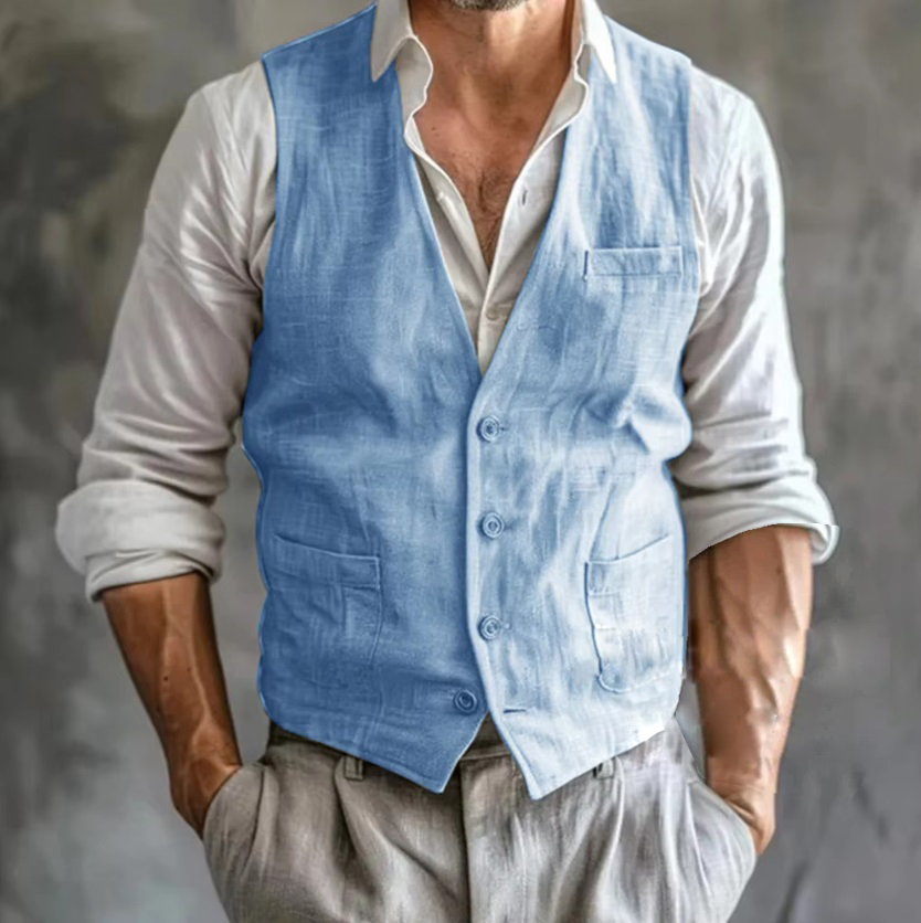 Gilet en Lin pour Homme, de Ha - Formal Waistcoat Vest avis et prix