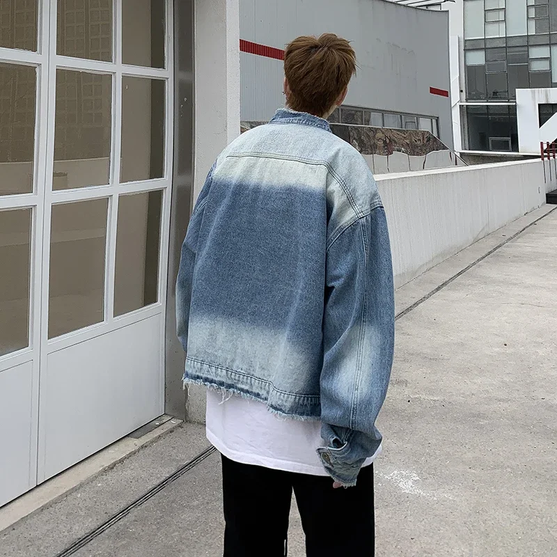 Veste en jean déchirée style h - Mens Fashion Denim Jacket avis et prix