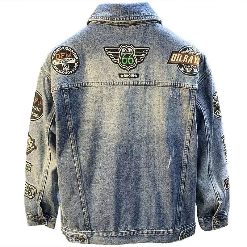 Hommes haute rue broderie Patc - Mens Fashion Denim Jacket avis et prix