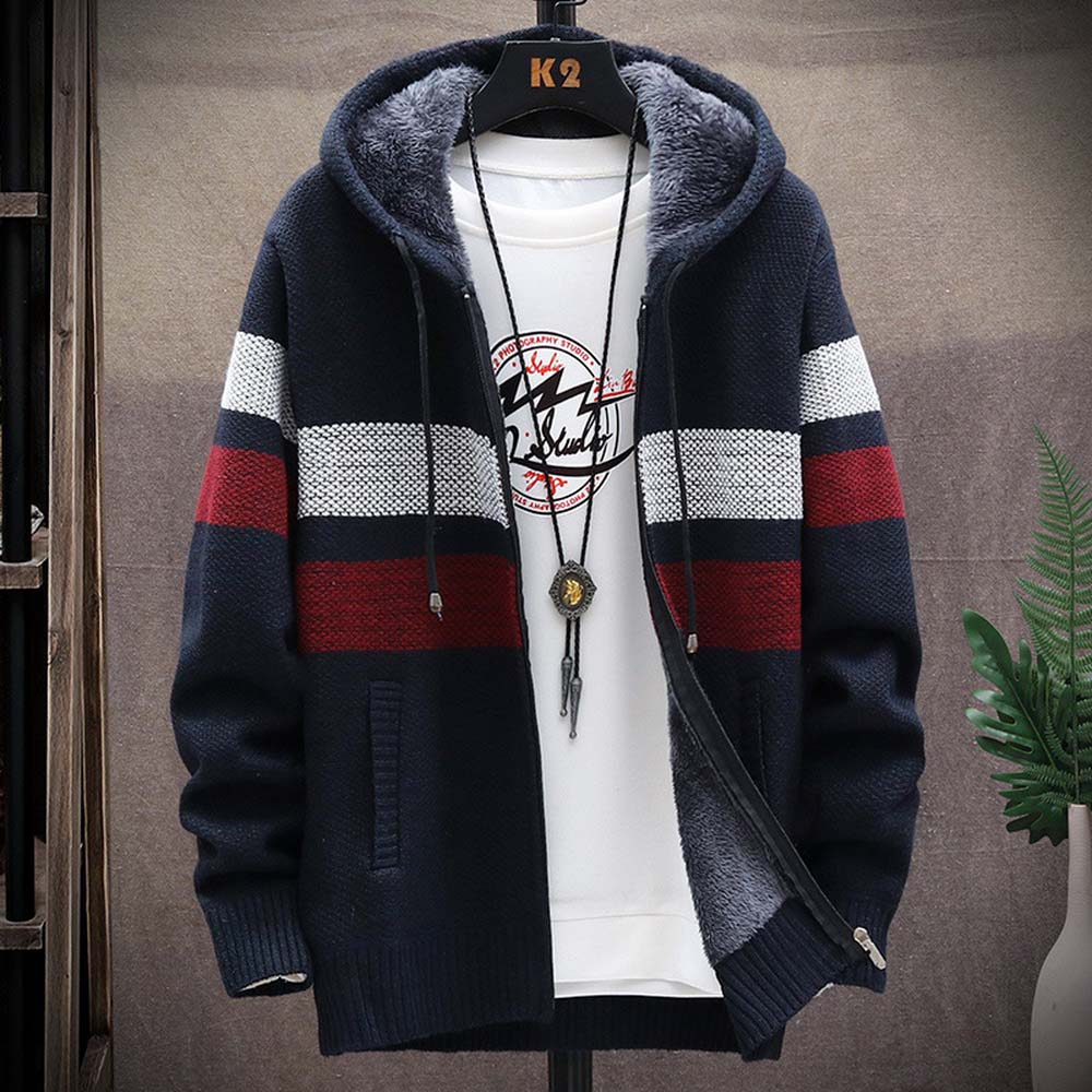 Pull rayé pour hommes manteau  - Men'S Fashion Zip Sweater avis et prix
