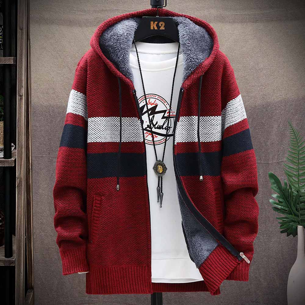 Pull rayé pour hommes manteau  - Men'S Fashion Zip Sweater avis et prix