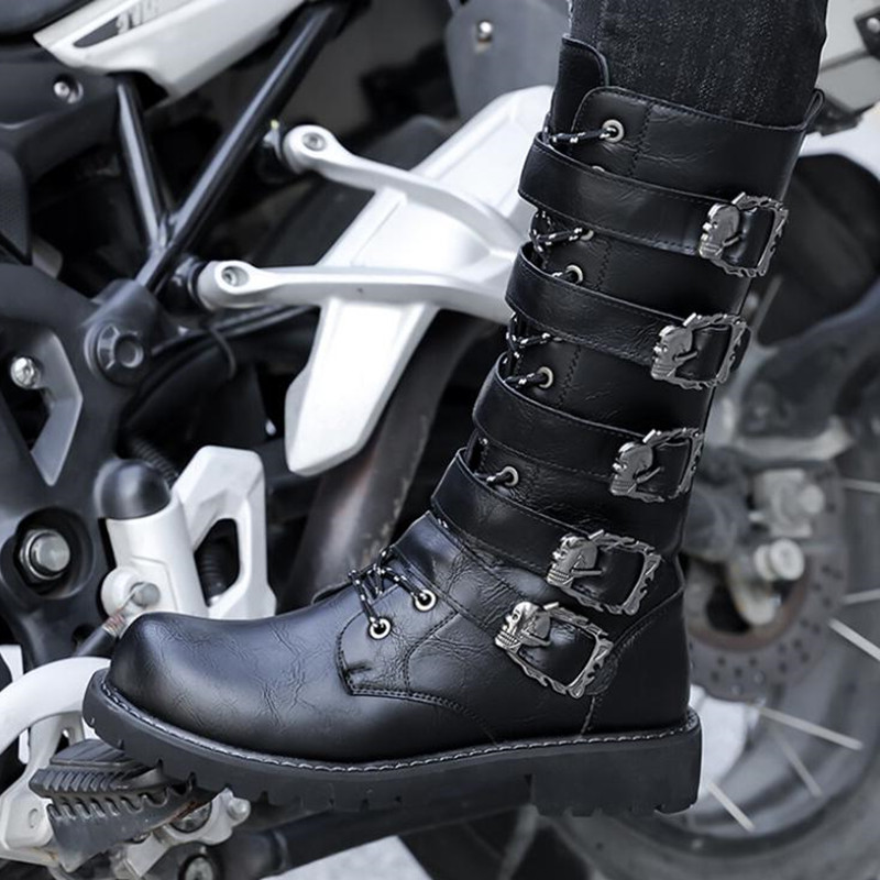 Bottes de moto en cuir pour ho - Mens Fashion Zip Up avis et prix
