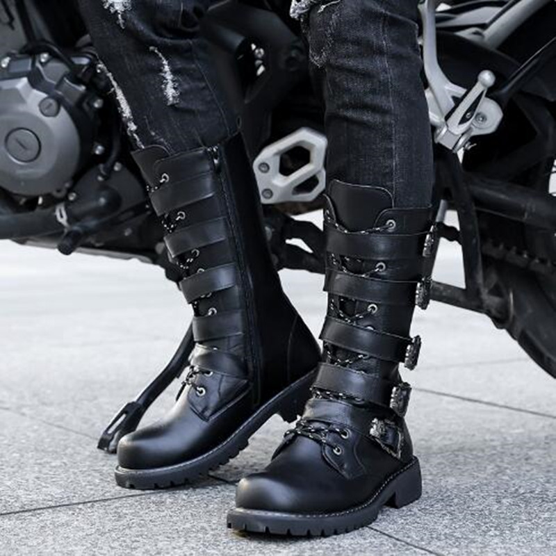 Bottes de moto en cuir pour ho - Mens Fashion Zip Up avis et prix