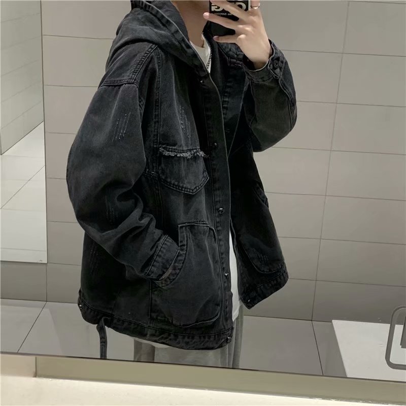 Hommes solide vêtements printe - Mens Fashion Denim Jacket avis et prix