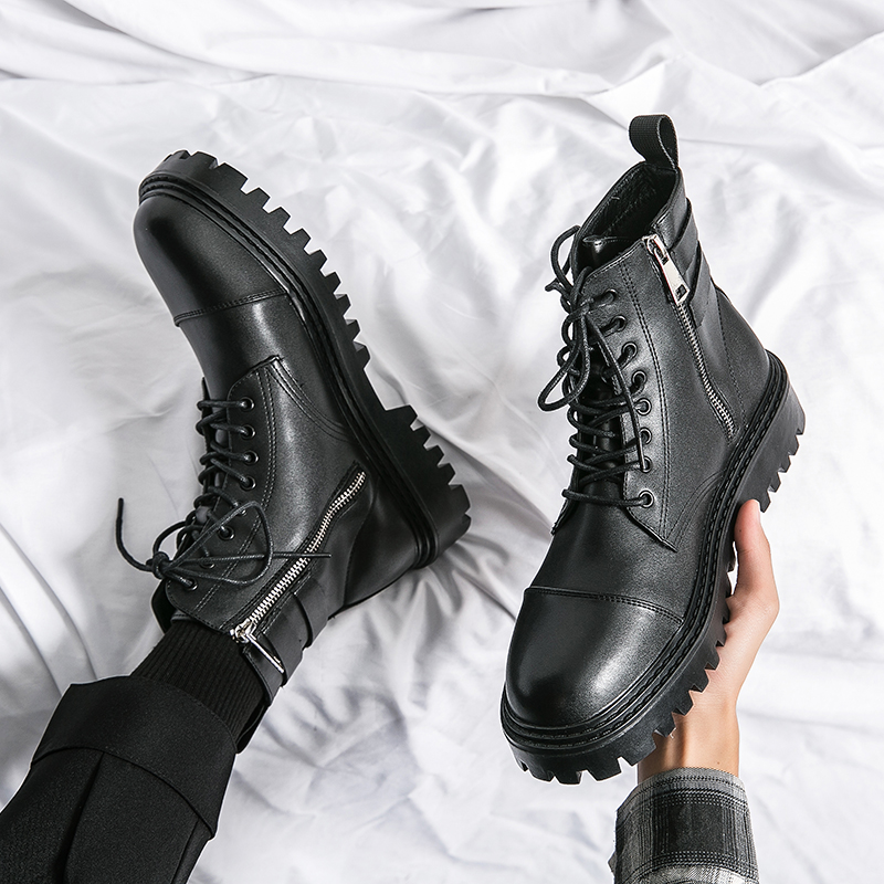 Chaussures en cuir décontracté - Mens Fashion Zip Up avis et prix