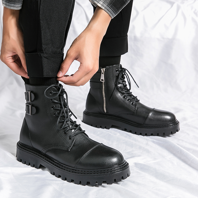 Chaussures en cuir décontracté - Mens Fashion Zip Up avis et prix