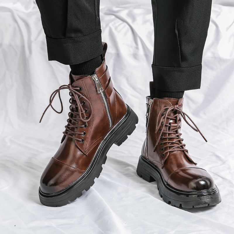Chaussures en cuir décontracté - Mens Fashion Zip Up avis et prix
