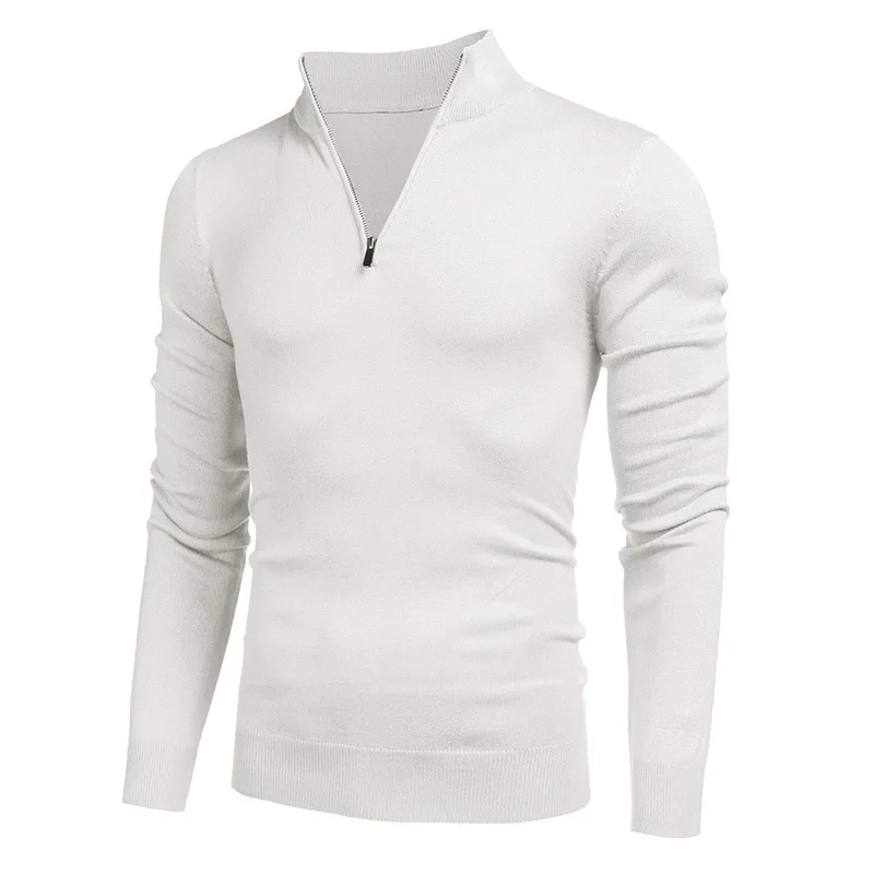 Pull à col roulé à manches lon - Men'S Fashion Zip Sweater avis et prix