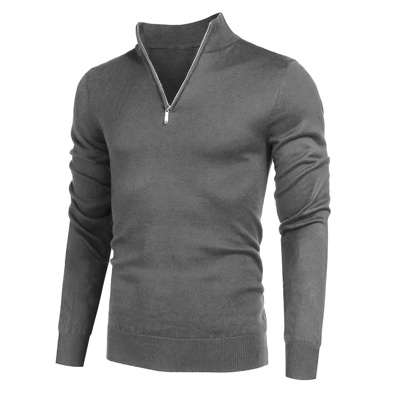 Pull à col roulé à manches lon - Men'S Fashion Zip Sweater avis et prix