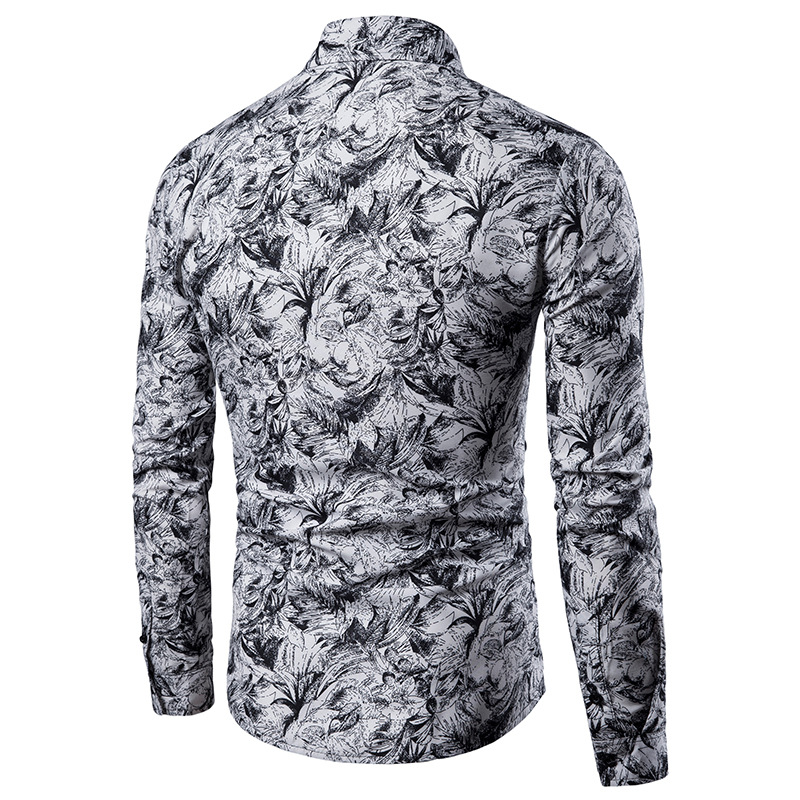 Chemise à manches longues à co - Fashion Mens Shirt avis et prix