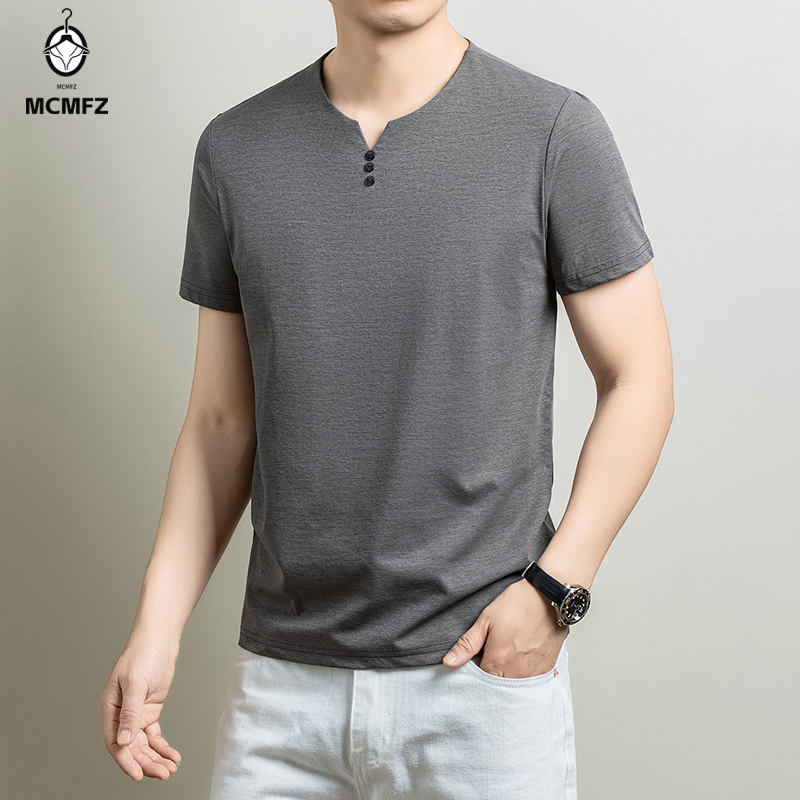 T-shirt Henley basique pour ho - Men Fashion Upper avis et prix