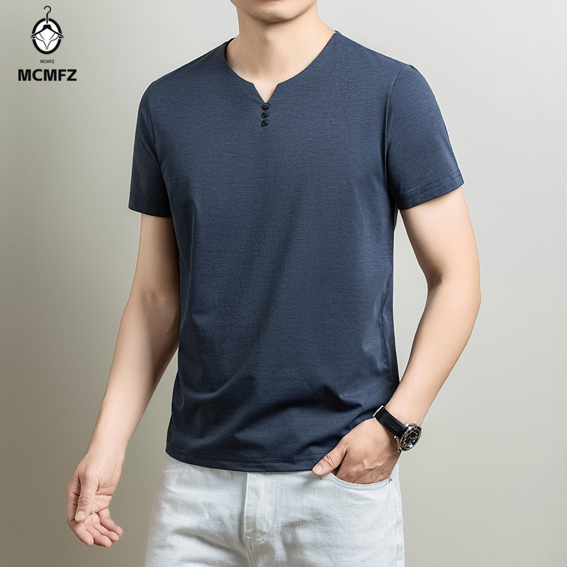 T-shirt Henley basique pour ho - Men Fashion Upper avis et prix