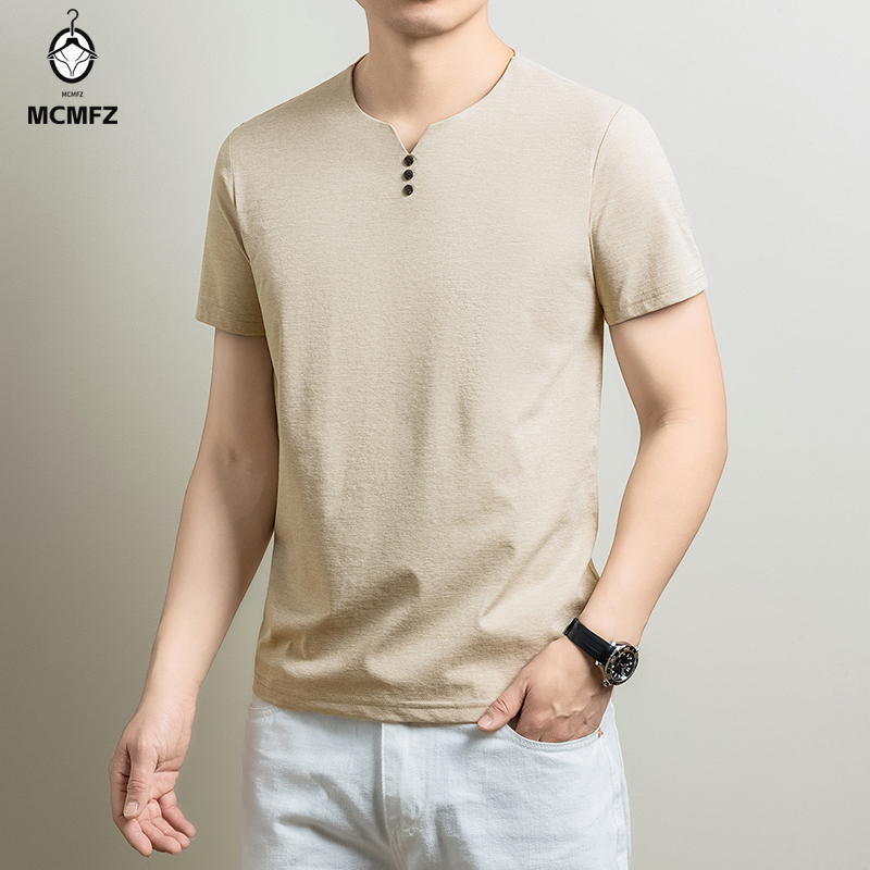 T-shirt Henley basique pour ho - Men Fashion Upper avis et prix