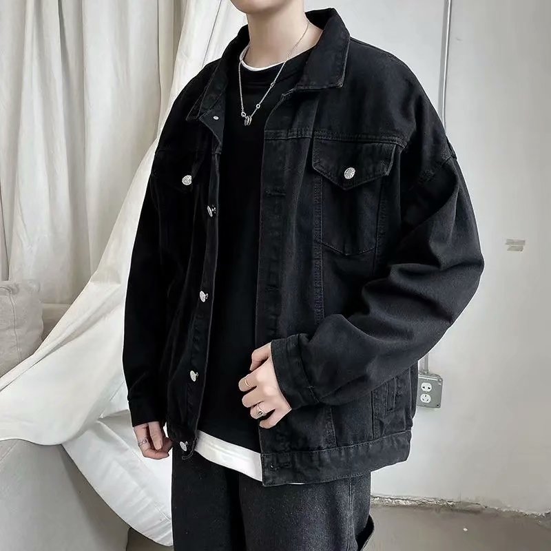 Veste Courte en Denim Noir pou - Bomber Jacket Men avis et prix