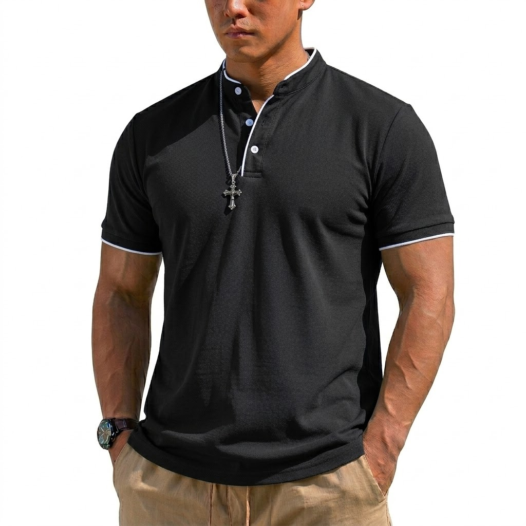 Chemise Henley à manches court - Men Fashion Upper avis et prix