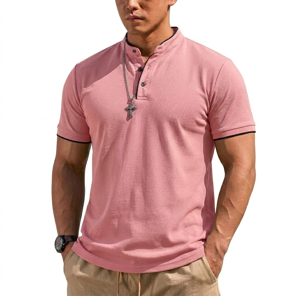 Chemise Henley à manches court - Men Fashion Upper avis et prix