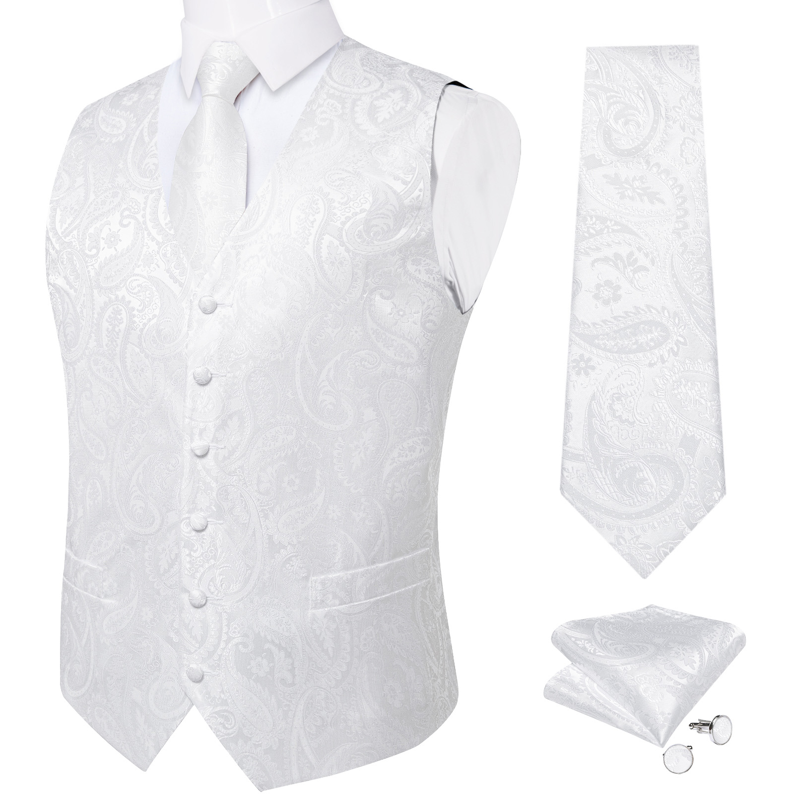 Gilet de mariage blanc pur pou - Formal Waistcoat Vest avis et prix