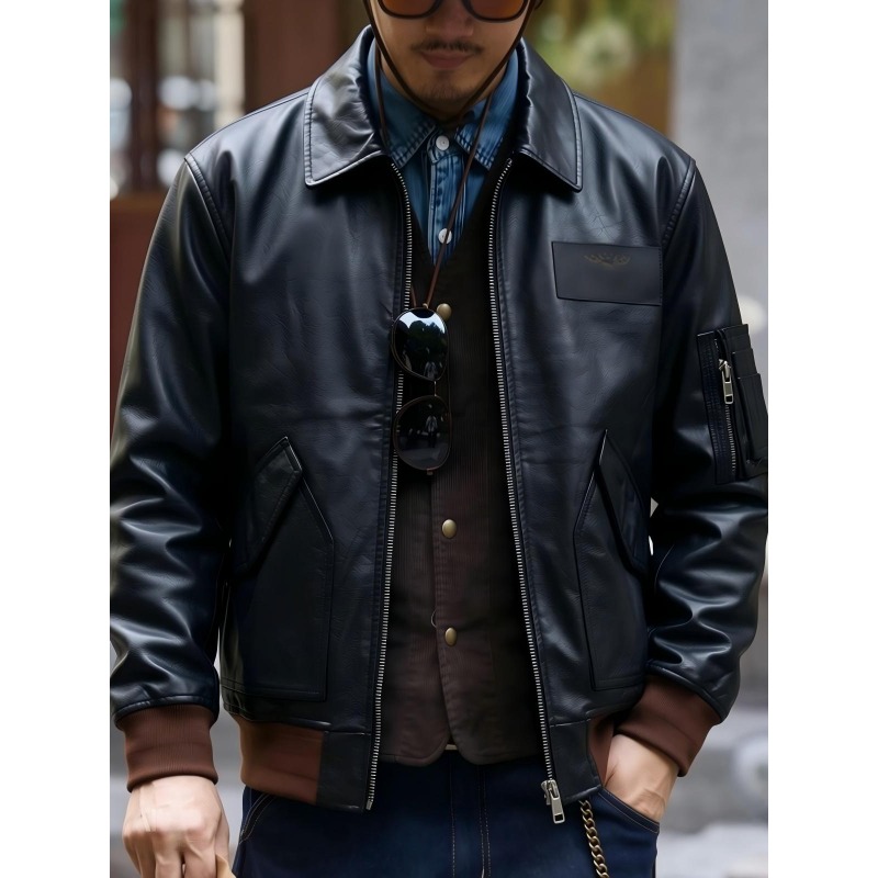 Blouson aviateur vintage 45P p - Bomber Jacket Men avis et prix